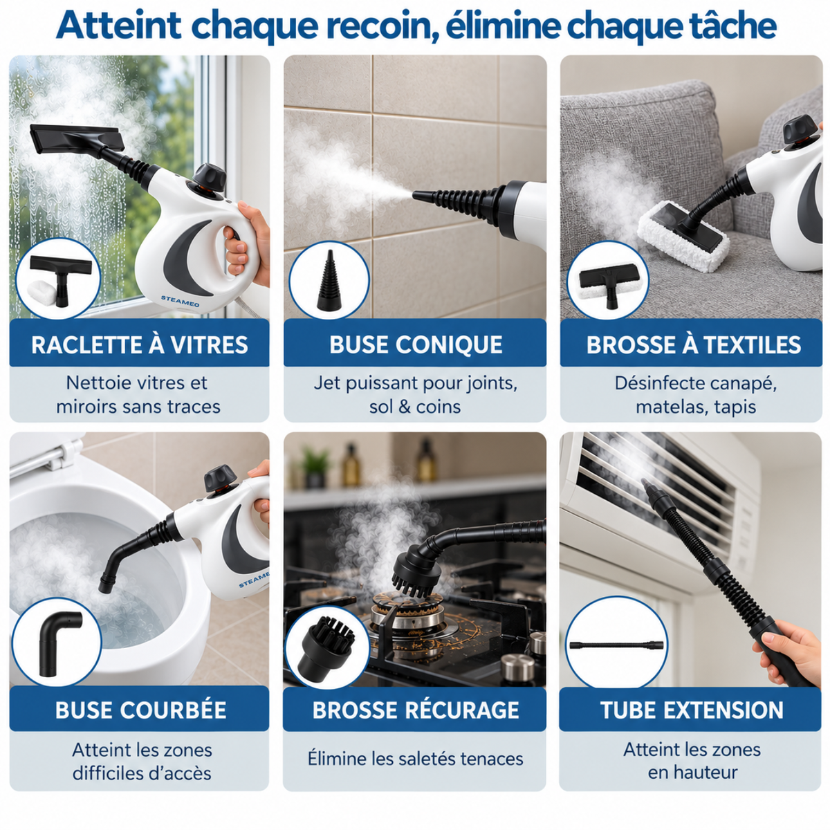 Nettoyeur Vapeur Steameo - Remplace tous vos produits toxiques